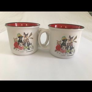 Dogs in scarfs Xmas by Boston warehouse